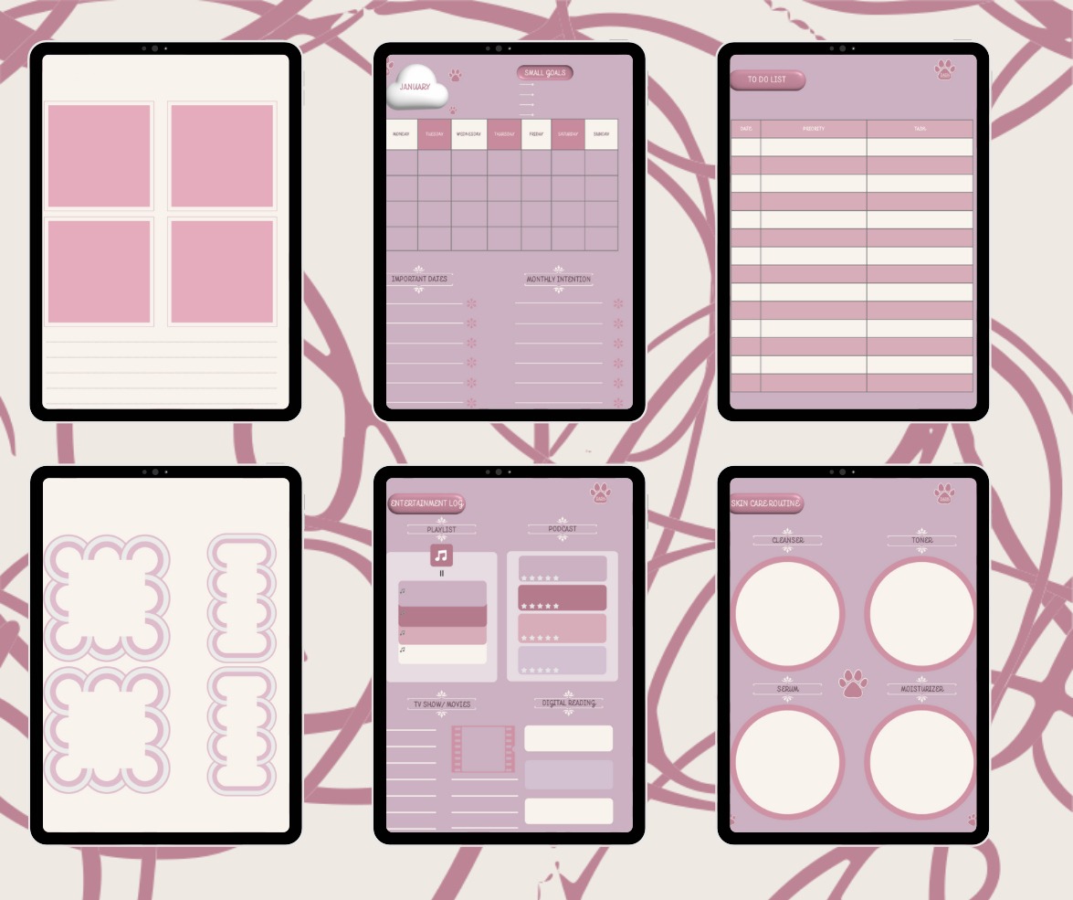 Digital Undated All-In-One Planner (50+ Pages, Hyperlinked PDF)