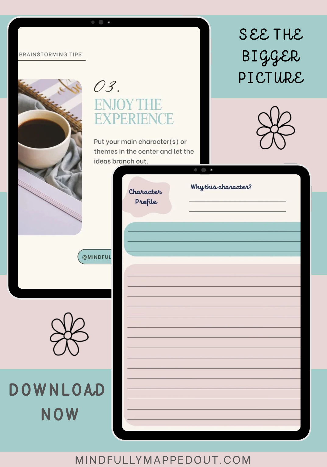 Creative Writing Brainstorming & Character Development Workbook (Digital Download)