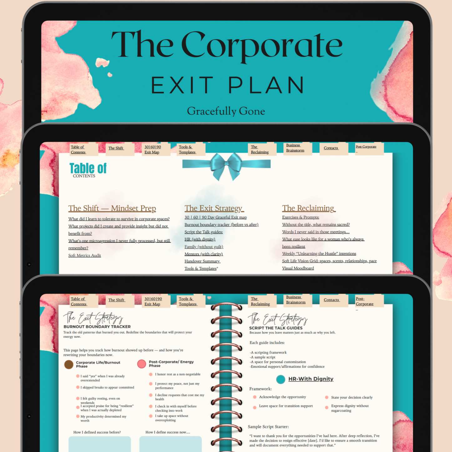 The Corporate Exit Plan | Fully Hyperlinked Digital Planner for Career Change, Burnout Recovery & Soft Life Strategy