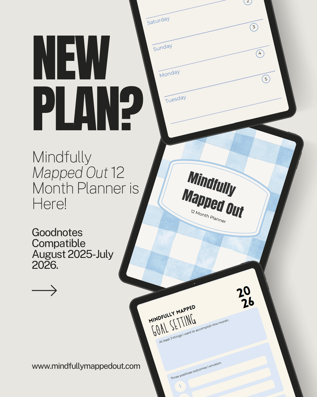 Mindfully Mapped Out 12 - Month Planner: August 2025- July 2026