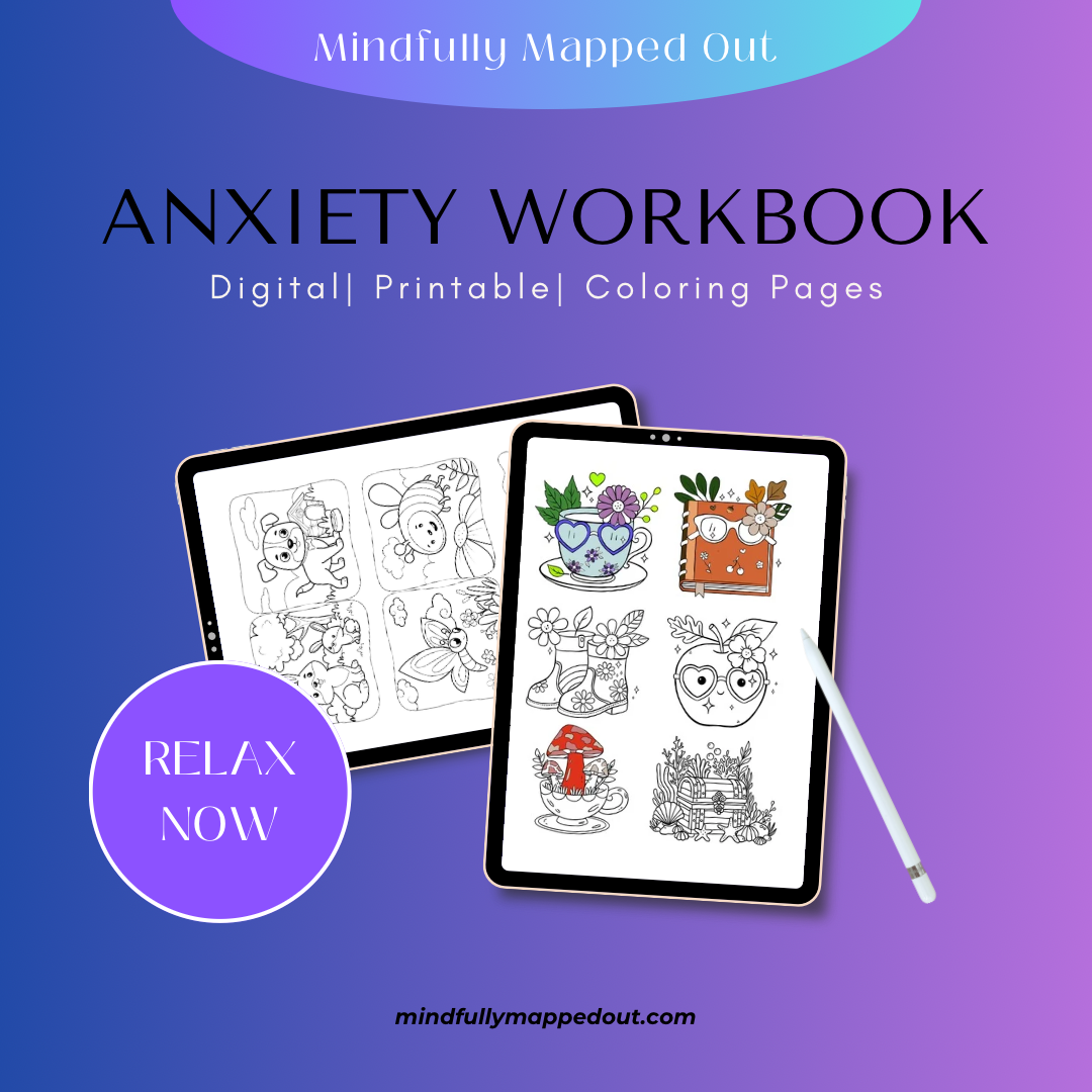 Anxiety Relief Coloring Pages - Digital Download