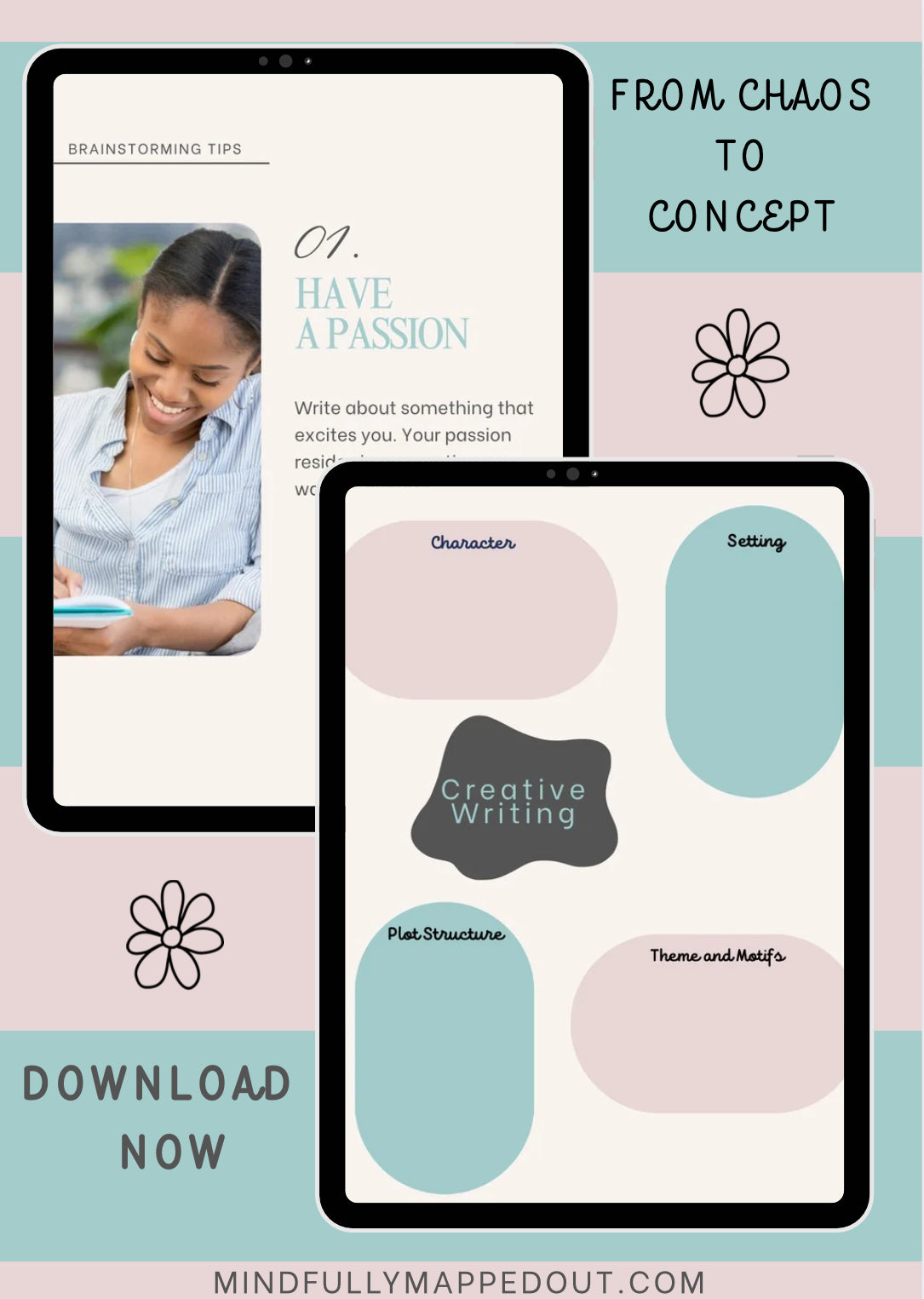 Creative Writing Brainstorming & Character Development Workbook (Digital Download)